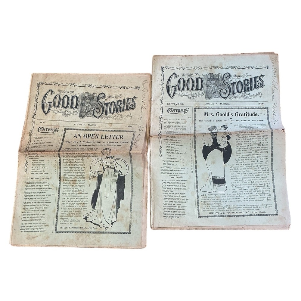 Good Stories Illustrated Monthly Magazine‎ 1896 Augusta Maine Lot of 2 Issues